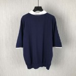 Replica Louis Vuitton Embroidered Short-Sleeved Cotton Blend Polo Shirt