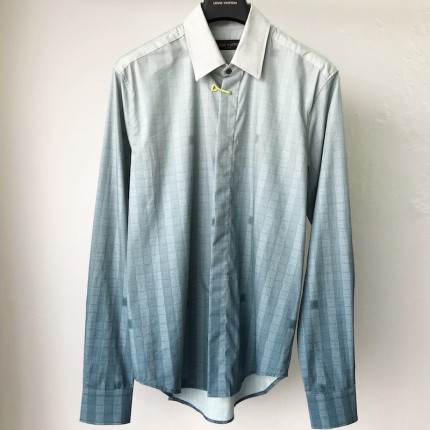 Replica Louis Vuitton Damier Striped Long Sleeve Shirt