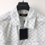 Replica Louis Vuitton Landscape Short-Sleeved Denim Shirt