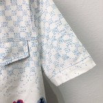 Replica Louis Vuitton Landscape Short-Sleeved Denim Shirt