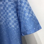 Replica Louis Vuitton Damier Spread Short-Sleeved Hook Detail Shirt