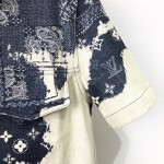 Replica Louis Vuitton Bandana Short-Sleeved Denim Shirt