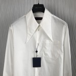 Replica Louis Vuitton Knotted Collar Long-Sleeved Shirt