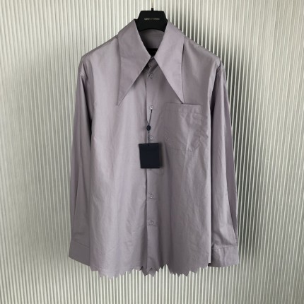 Replica Louis Vuitton Knotted Collar Long-Sleeved Shirt