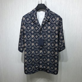 Replica Louis Vuitton Monogram Silk Short-Sleeved Shirt