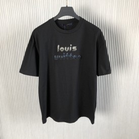 Replica Louis Vuitton Bead-Embroidered Cotton T-Shirt