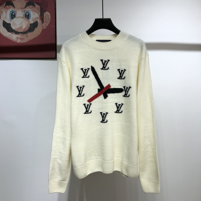 LV Clock Intarsia Pullover Sweater 1A8P4E