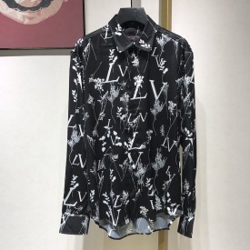 Replica LV Printed Leaf Long Shirt