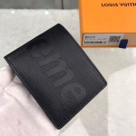 Replica LV x supreme slender wallet black