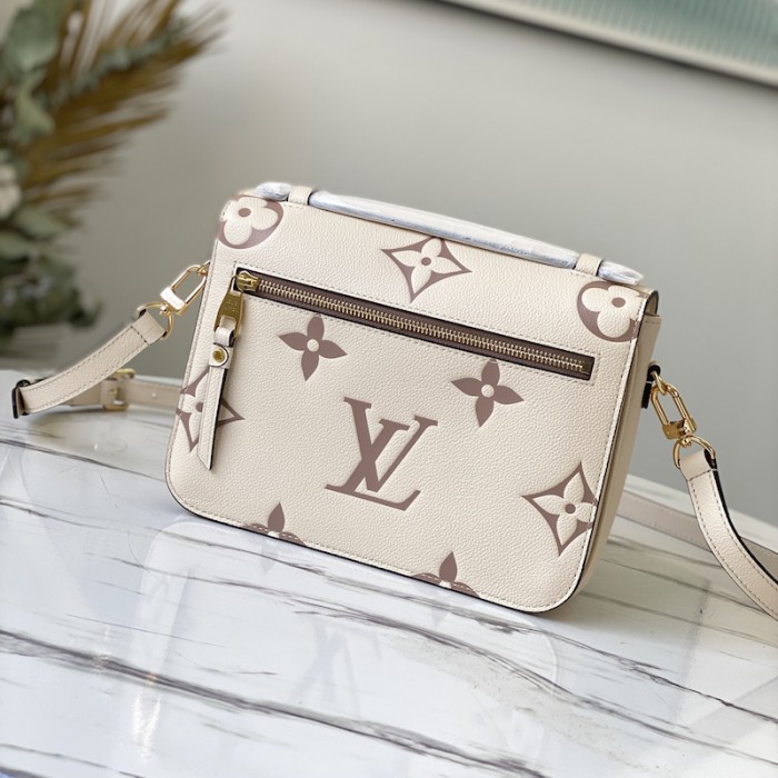 Louis Vuitton Crafty Pochette Metis Cream in Embossed Grained Cowhide  Leather with Gold-tone - US