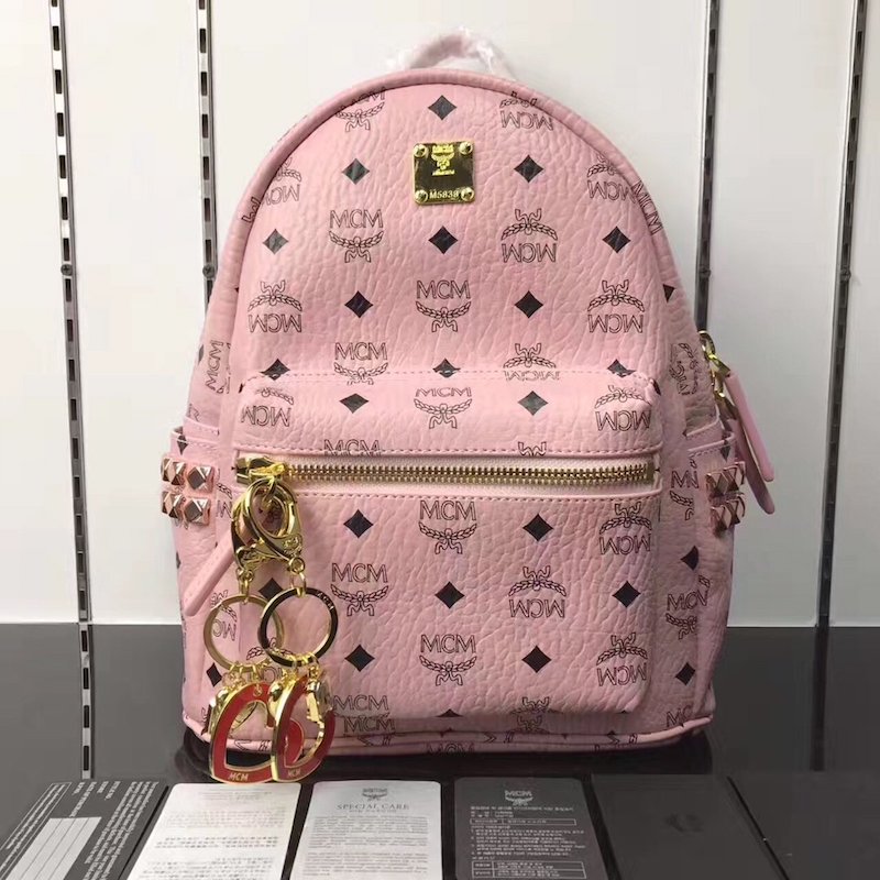 McM Stark Side Studs Backpack Large Pink