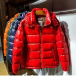 Mon Maya Down quilted nylon laque jacket red