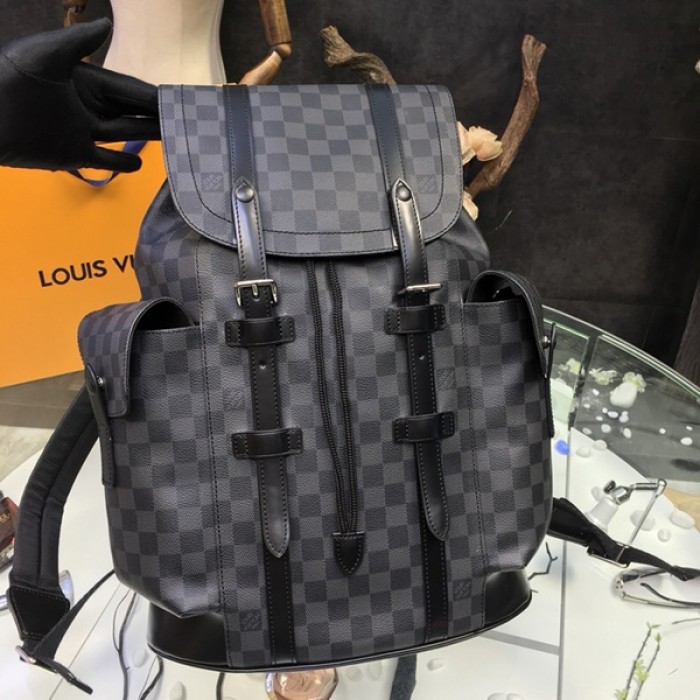 Ad) LOUIS VUITTON Christopher PM Backpack Bag Pixel N40063 Damier Blue  Auth New