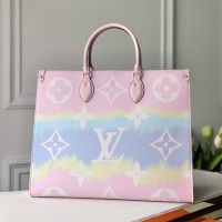 Louis VUITTON ESCALE ONTHEGO GM PINK PASTEL GIANT FLOWER MONOGRAM , NEW, w  Tags.
