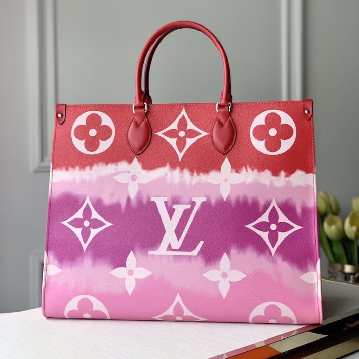 Pink Louis Vuitton LV Escale Onthego GM Rainbow