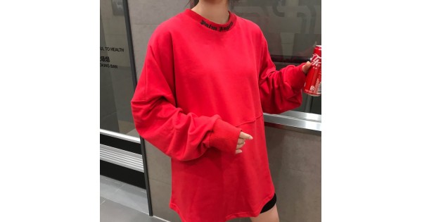 Palm Angels Logo Long Sleeves Red