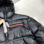 Prada Light Nylon hooded puffer jacket Black