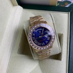 Replica Rolex Diamond 40 MM Watch blue Face