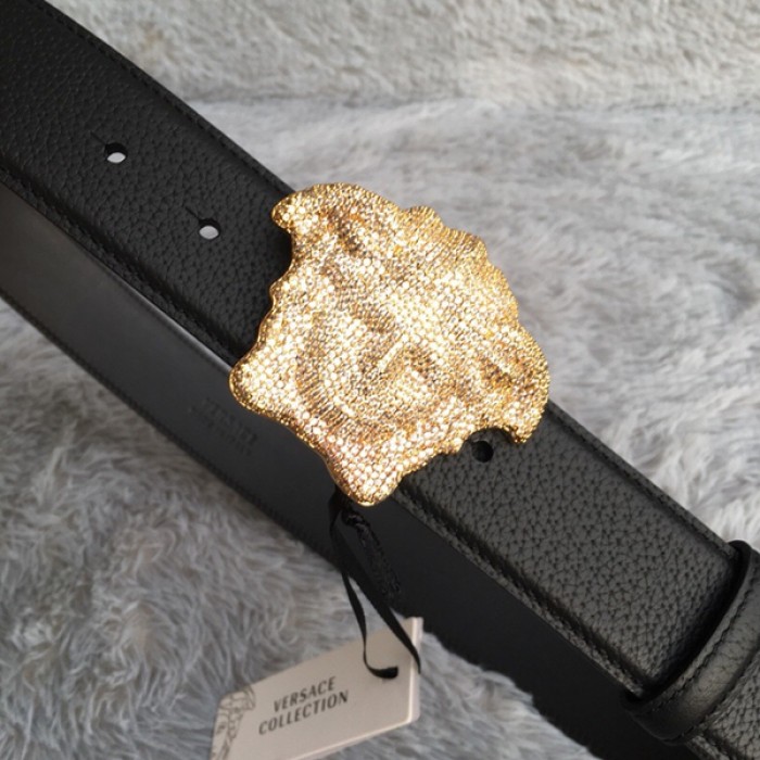 Versace 3D Medusa Diamond Togo Leather belt