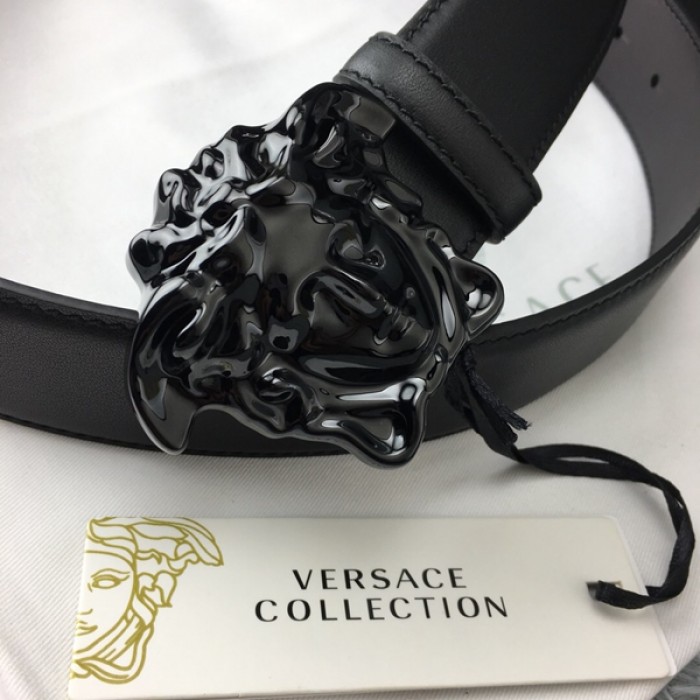 Versace Palazzo Belt With Medusa Black/Black