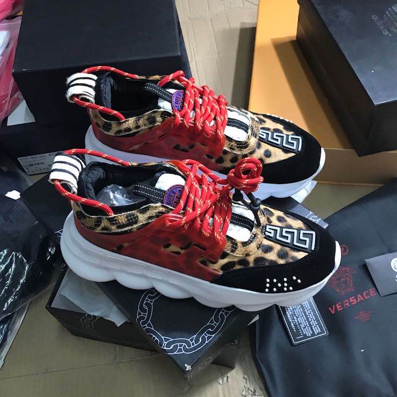 Versace Chain Reaction Sneakers Leopard