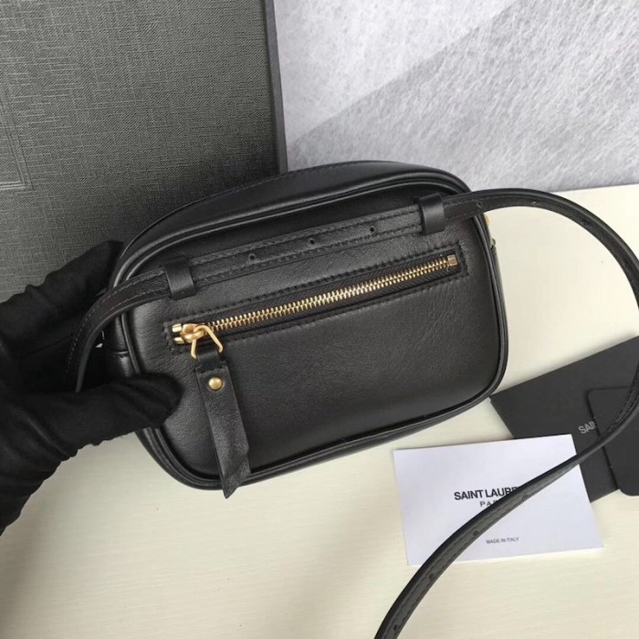 YSL Lou Belt Bag in Quilted Leather Black