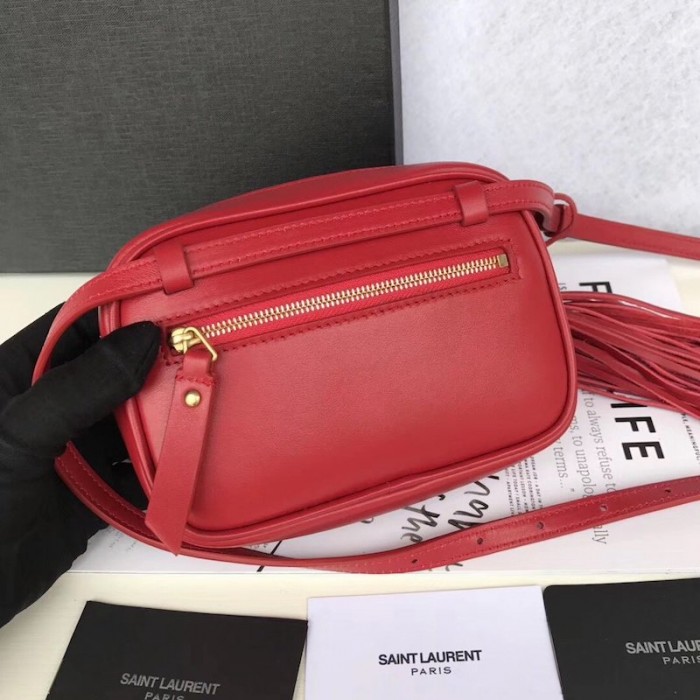 YSL Lou Belt Bag in Quilted Leather Red